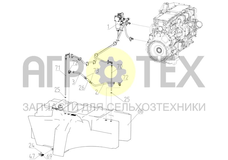 Чертеж Система питания топливом (РСМ-200.05.01.000Ф)